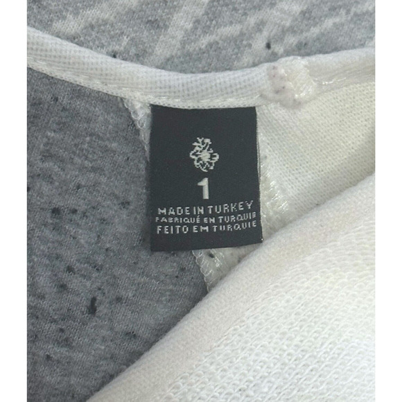 SCOTCH & SODA MAISON SCOTCH Palm Print Sweater Sweatshirt Relaxed Gray White 4 - Picture 10 of 13